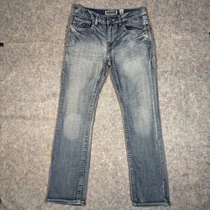 INC International Concepts Berlin Slim Straight Jeans Mens 30x32 Blue Epic Fade